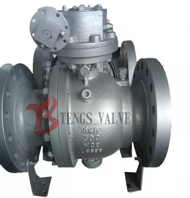 China Flanged Trunnion Soft Seated Ball Valve , Cast Steel WCB WCB Ball Valve Split Body for sale