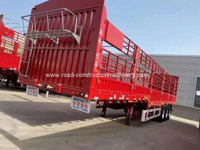 China Stake Fence 40 Ton 3 Axle Semi Container Trailer Mechanical Spring for sale