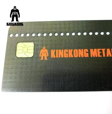 China CR80  Grid Finished Metal Membership Card , Square Brushed Metal Business Cards for sale