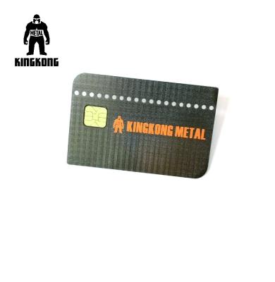 China Las tarjetas de visita metálicas del final del crédito incluyen el acero inoxidable del microprocesador grande del contacto SLE4428 en venta