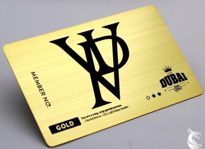 China Gold Plated Printable Metal Business Cards With Brush Effect Different Background for sale