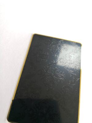 China Tarjetas de visita personalizadas del metal del oro con la impresión de pantalla de seda negra del color en venta