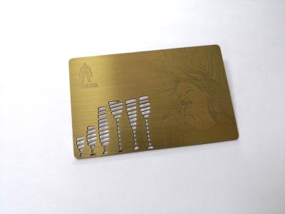 China Tarjetas de visita materiales de cobre amarillo antiguas del metal con la imagen/los carnets de socio grabados del metal de Ccustom en venta