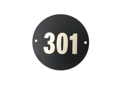 China Stainless Steel Metal Matte Black Label Tag Round Shape For Hotel for sale