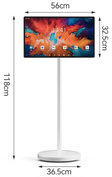 24-inch portable display product dimensions diagram