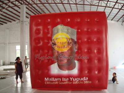 China Red Reusable durable helium cube balloon with Full digital printing for Sporting events for sale