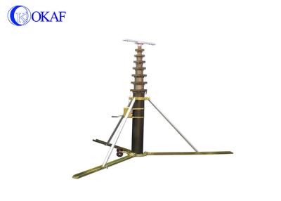 China Manual Telescopic Mast Pole Light Portable Antenna Tower With Tripod / Wheels for sale
