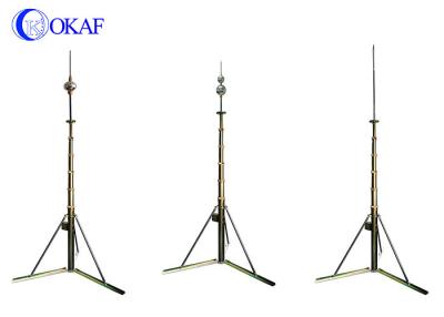 China Portable 12m Telescopic Mast Pole Manual Lifting Lightning Rod Pole Hard Anodized Surface for sale