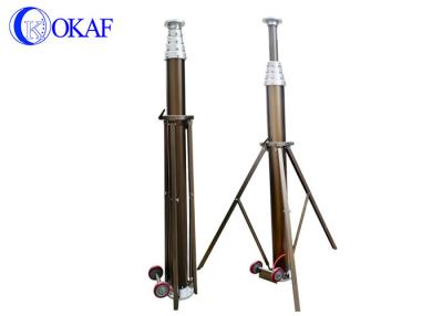 China Foot Pump Pneumatic Telescopic Antenna Mast Portable DC12V 15A With Tripod / Wheel for sale