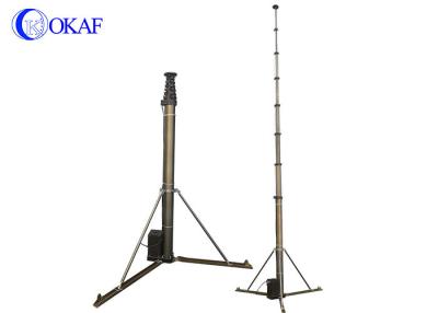 China Electric Power Vehicle Mounted Telescopic Mast 12m Extended Height With Tripod for sale