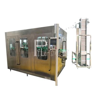 China Máquina automática de llenado de jugo de naranja de gránulos de pulpa 3 en 1, equipo de planta con tapón de rosca para botella de vidrio en venta