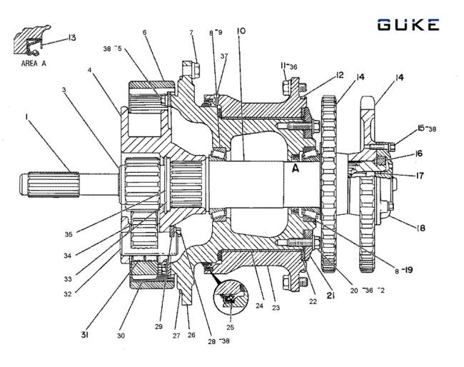 Application diagram for CAT Motor Grader 140G parts