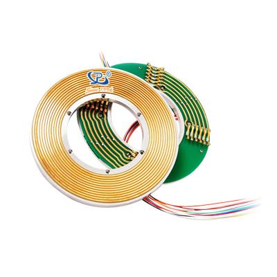 China 12 Circuits Flat Slip Ring with 60mm Hole Dia Transmitting 3A Current and Signal for sale