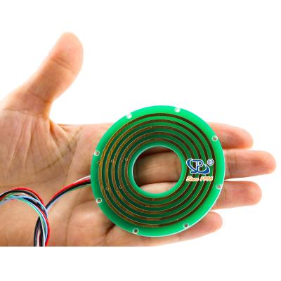 China 2 Circuits Flat Pancake Slip Ring Large Dielectric Strength for sale