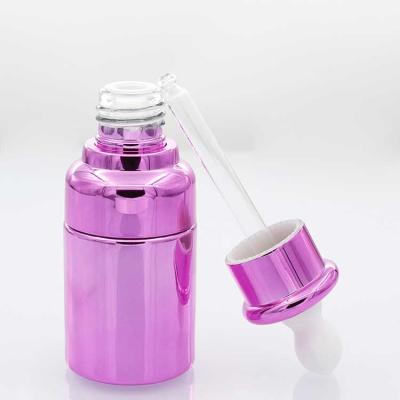 中国 軽く滑らかな100mlガラス点滴器はゴム製頭部が付いている紫色の絵画をびん詰めにする 販売のため