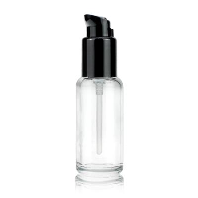 China 30 Ml Round Glass Cosmetic Liquid Foundation Bottle Perfect Glass Container For Women  F129 for sale