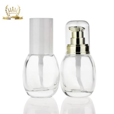 High Quality 30ml Clear Glass Lotion Bottle Liquid Foundation Bottle