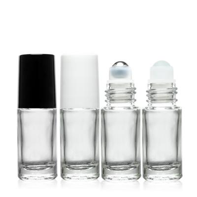China Empty 5g Glass Roll On Bottles 5ml Essential Oil Roller Bottles With Plastic Cap for sale