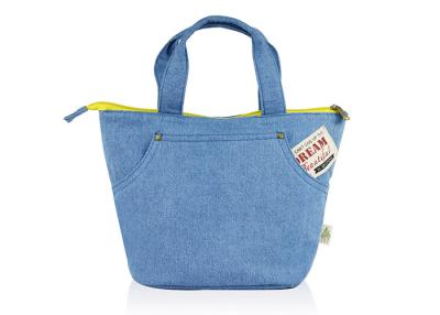 China Denim Canvas Tote Bags Simple Japanese Style Light - Weight 22*22*16CM Size for sale