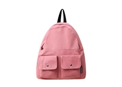China Promotional Custom Cheap Khaki Cute Vintage Outdoor Computer Canvas Sports Backpacks Wholesale With Button Pockets for sale