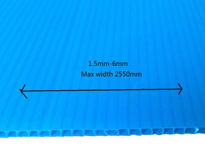 China Corflute PP Corrugated Board Floor Protection Plastic Blue 2mm 3mm for sale