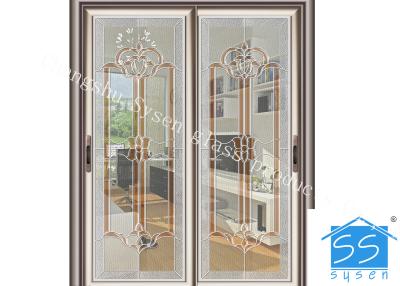China Puertas francesas de desplazamiento claras biseladas del patio, vidrio francés de la seguridad que resbala puertas del patio en venta