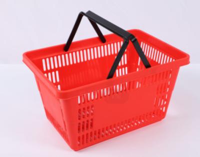 China Stackable Grocery Hand Baskets 21L Plastic Carry Basket With Handle for sale