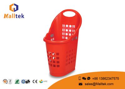 China Logotipo impreso aduana de mano plástica de las cestas de compras de la comida campestre con el echador en venta