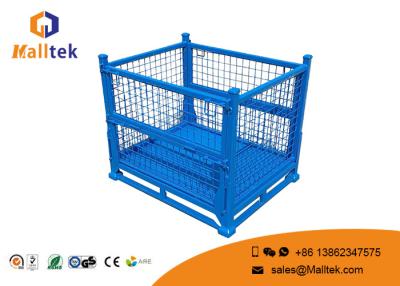 China Industrial Stackable Pallet Cages Foldable Steel Save Warehouse Space for sale