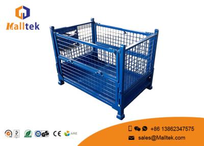 China Galvanized Metal Stackable Pallet Cages Durable Rigid Wire Mesh Box Pallet for sale