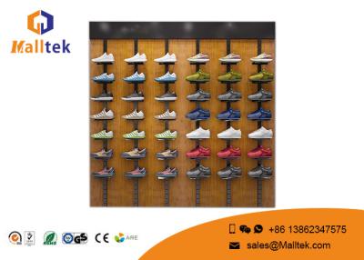 China Durable Shoe Store Using Steel And Wooden Display Rack With Multiple Sizes for sale