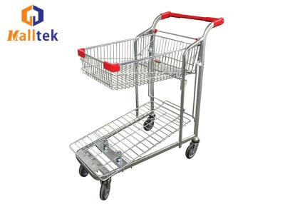 China Carriage 2 Tier Supermarket Cargo Logistics Trolley for sale