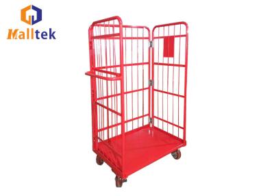 China 300kgs Three Side Collapsible Warehouse Roll Cage Cart for sale