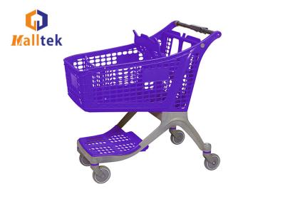 China Unfolding Supermarket Cart Trolley With 5'' TPR Wheels for sale