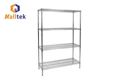 China 100kgs Load Sustainable Chromed Metal Wire Shelving For Shopping Mall for sale
