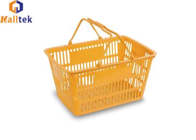 China HDPP Plastic Supermarket Hand Shopping Baskets With Two Handle en venta