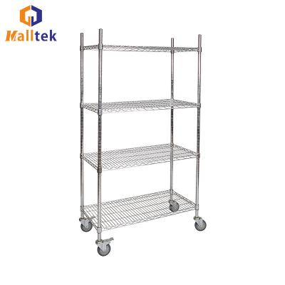 China Adjustable Kitchen 5 Layer Steel Wire Shelf Chrome Plated for sale