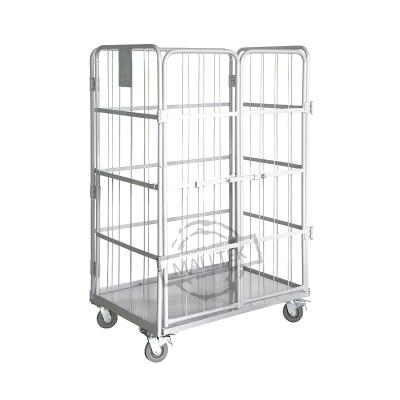 China Transport Duty Foldable Rolling Cage Storage Powder Coated Finish for sale