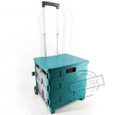 China Hand Carts Foldable Supermarket Trolley With Plastic PVC Wheel for sale