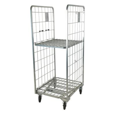 China 2 Side Logistics Trolley Nestable Foldable For Warehouse for sale