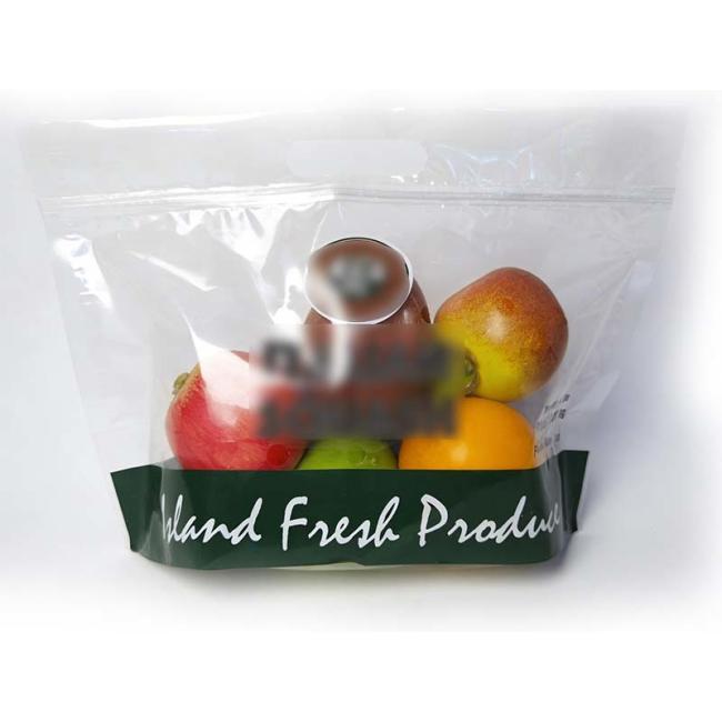 Stand-up pouch bag filled with fresh grapes demonstrating ventilation