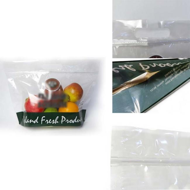 Multiple sizes of resealable fruit and vegetable packaging bags