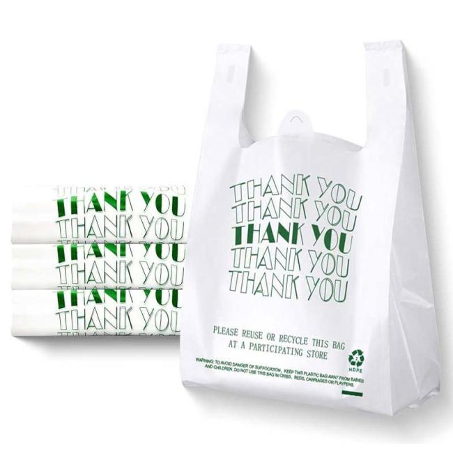 Custom printed T-shirt plastic bag display