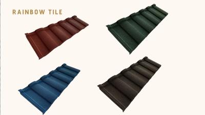 China Roman Roofs Roofing Pomona Stone Coated Metal Tile 0.4mm Thick for sale