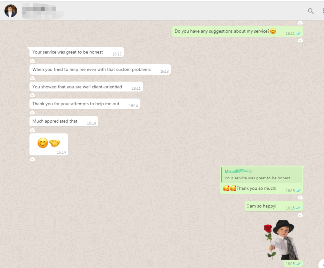 User testimonial screenshot