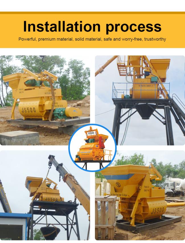China manufacturer good price Twin Shaft js 500 concrete mixer