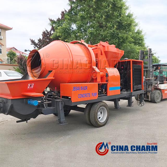 New arrival mobile diesel engine mini concrete pump/High Efficient Small Concrete Mixer Pumps Machine Equipment
