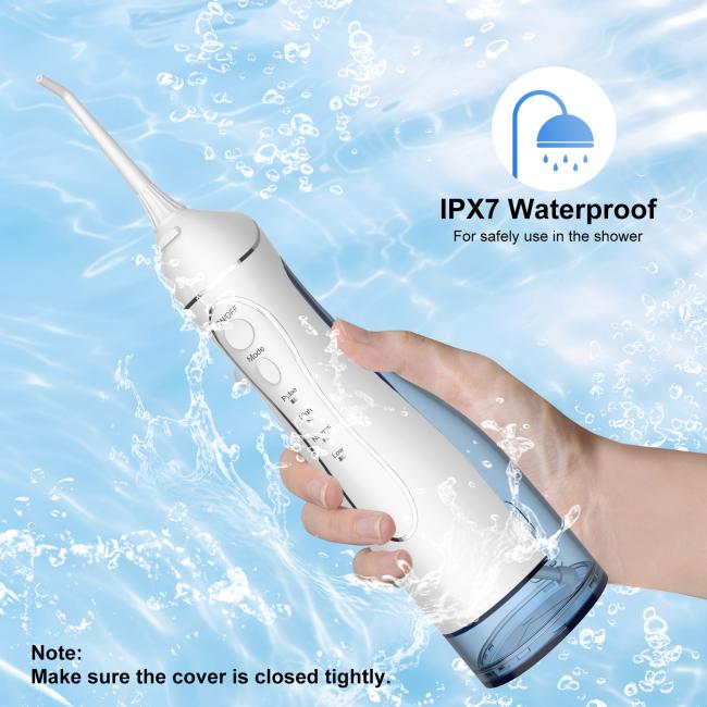 Close-up view of water flosser jet tips for different dental applications