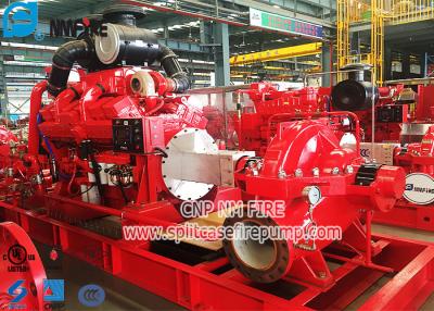 China Rote Farbdieselmotor-Pumpe für Feuerbekämpfung/horizontale Spalten-Fall-Feuerlöschpumpe zu verkaufen