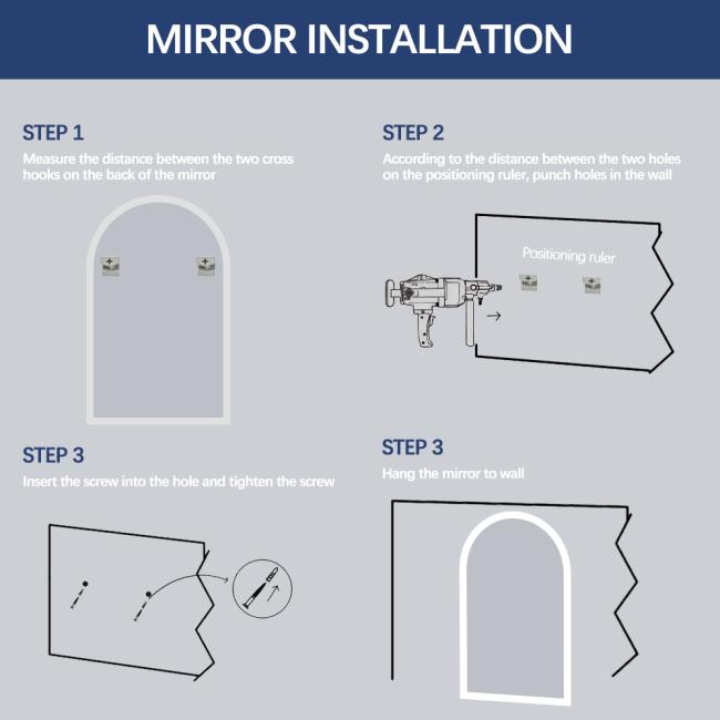 LED Arch Bathroom Mirror in bathroom setting